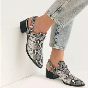 Free People Silent D Medley Heel Mules Black Gray EU 37 US 6.5 New